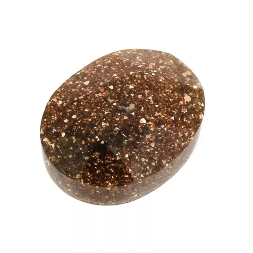 8x6mm Faceted oval cabochon - Sunstone x1