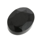 8x6mm Faceted oval cabochon - Black Onyx x1|raw }}
