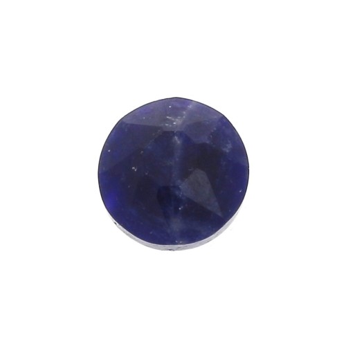 6mm round faceted flat back cabochon - Sodalite x1