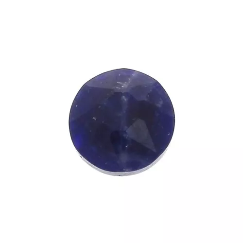 6mm round faceted flat back cabochon - Sodalite x1