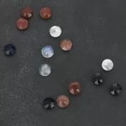 6mm round faceted flat back cabochon - Sodalite x1