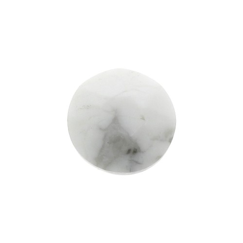 6mm round faceted flat back cabochon - Howlite x1
