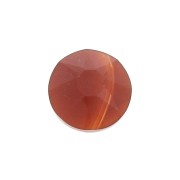 6mm round faceted dyed flat back cabochon - Red Agate x1