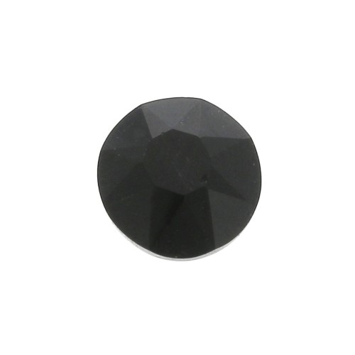 6mm round faceted flat back cabochon - Black Onyx x1