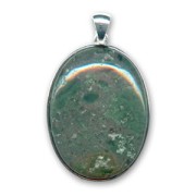 Oval pendant 40x30mm Indian Agate|raw }}