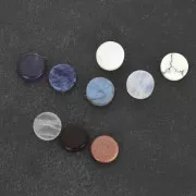8mm Gemstone round Puck - Natural Mother-of-Pearl x1