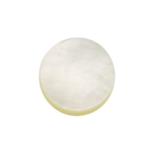 6mm Gemstone round Puck - Natural Mother-of-Pearl x1