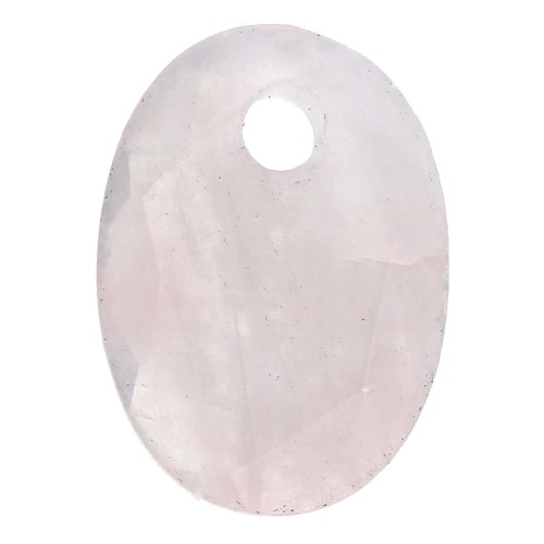 14x10mm Oval Faceted gemstone Pendant - Rose Quartz x1