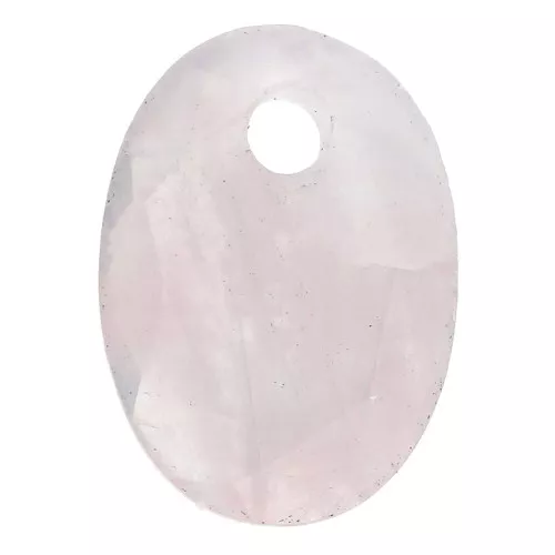 14x10mm Oval Faceted gemstone Pendant - Rose Quartz x1