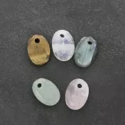 14x10mm Oval Faceted gemstone Pendant - Rose Quartz x1