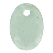14x10mm Oval Faceted gemstone Pendant - Aventurine x1|raw }}