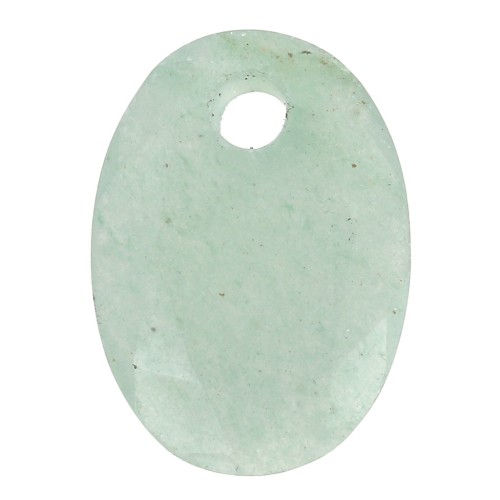 14x10mm Oval Faceted gemstone Pendant - Aventurine x1