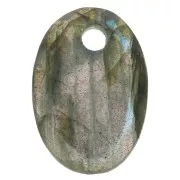 14x10mm Oval Faceted gemstone Pendant - Labradorite x1