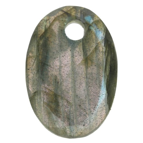 14x10mm Oval Faceted gemstone Pendant - Labradorite x1