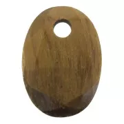 14x10mm Oval Faceted gemstone Pendant - Tiger's eye x1