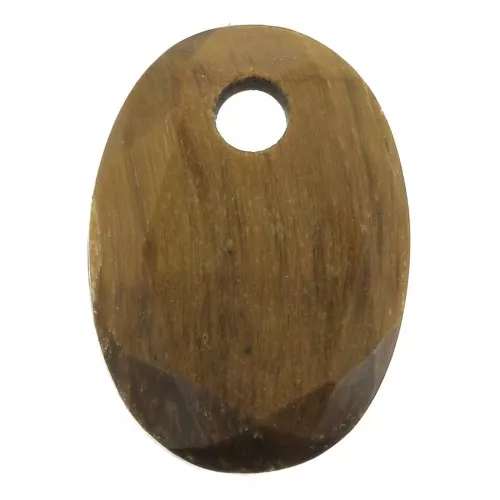 14x10mm Oval Faceted gemstone Pendant - Tiger's eye x1