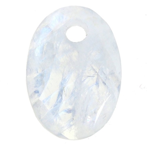 14x10mm Oval Faceted gemstone Pendant - Moonstone x1