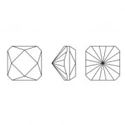 6mm PureCrystal Square Cabochon 4499 - Rose x1