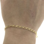 2.7mm 4 sided bilbao chain - Gold Plated 3 microns x50cm