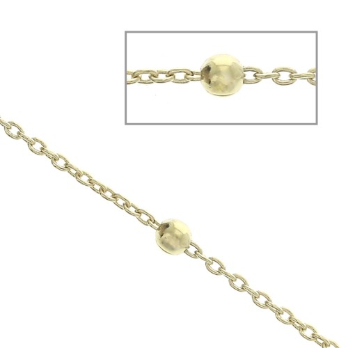 2.5mm Ball cable (1x3) chain - Gold Plated 3 microns x50cm