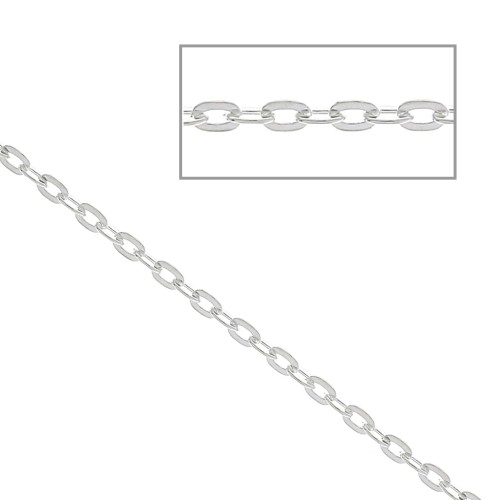 1.6mm 925 Sterling Silver oval cable chain x50 cm
