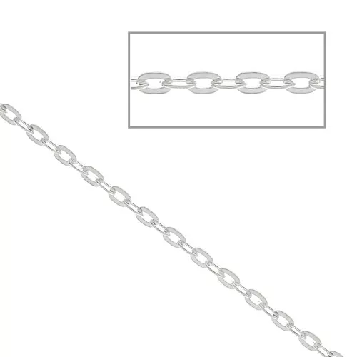 1.6mm 925 Sterling Silver oval cable chain x50 cm