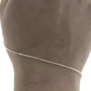 1.6mm 925 Sterling Silver oval cable chain x50 cm