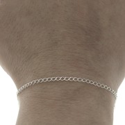 2.3mm 925 Sterling Silver Rombo diamond cut mesh chain x50cm