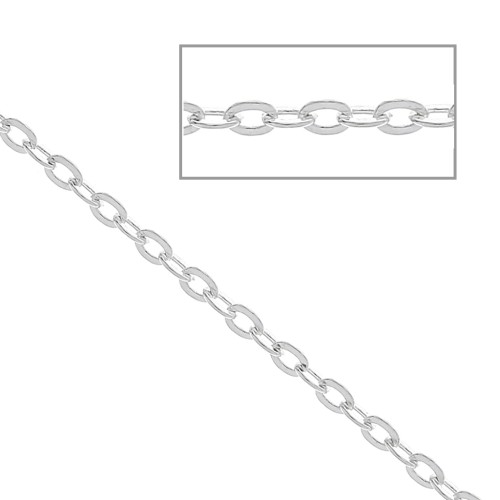 1.45mm 925 Sterling Silver oval cable chain x50 cm