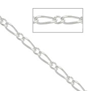 2.05mm 925 Sterling Silver cable figaro (1x1) mesh chain x50 cm