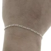 2.05mm 925 Sterling Silver cable figaro (1x1) mesh chain x50 cm