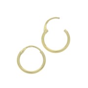 14mm Small hoop Earrings to decorate - Gold Plated 3 microns x2