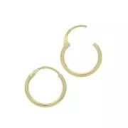 14mm Small hoop Earrings to decorate - Gold Plated 3 microns x2