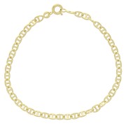 3.8mm Hollow Anchor mesh 19cm bracelet - Gold Plated 3 microns x1|raw }}