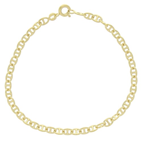 3.8mm Hollow Anchor mesh 19cm bracelet - Gold Plated 3 microns x1