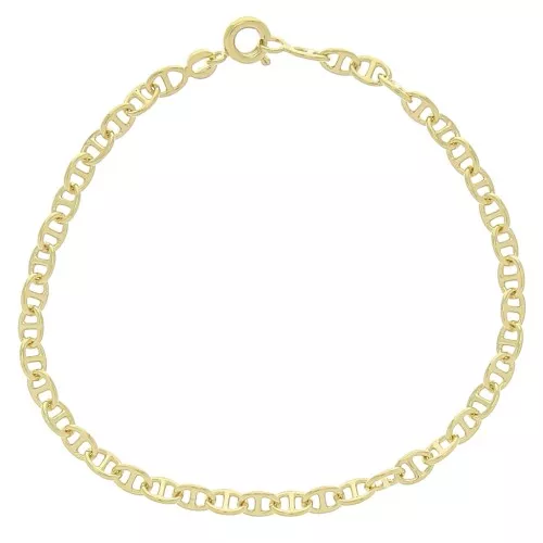 3.8mm Hollow Anchor mesh 19cm bracelet - Gold Plated 3 microns x1
