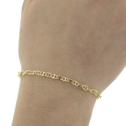 3.8mm Hollow Anchor mesh 19cm bracelet - Gold Plated 3 microns x1