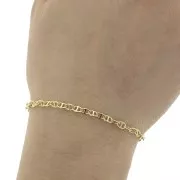 3.8mm Hollow Anchor mesh 19cm bracelet - Gold Plated 3 microns x1