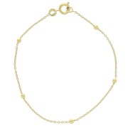 2.5mm Ball trace figaro (1x3) 18cm bracelet - Gold Plated 3 microns x1