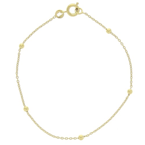 2.5mm Ball trace figaro (1x3) 18cm bracelet - Gold Plated 3 microns x1