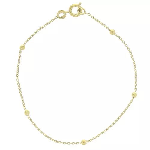 2.5mm Ball trace figaro (1x3) 18cm bracelet - Gold Plated 3 microns x1