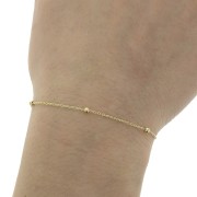 2.5mm Ball trace figaro (1x3) 18cm bracelet - Gold Plated 3 microns x1
