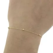 2.5mm Ball trace figaro (1x3) 18cm bracelet - Gold Plated 3 microns x1