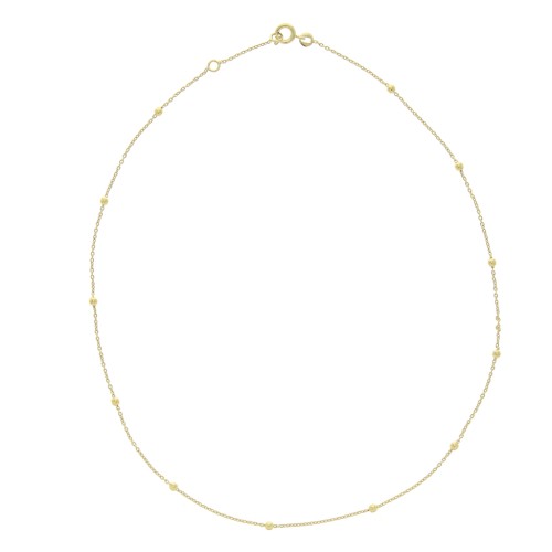 2.5mm Ball cable figaro (1x3) 42cm choker - Gold Plated 3 microns x1