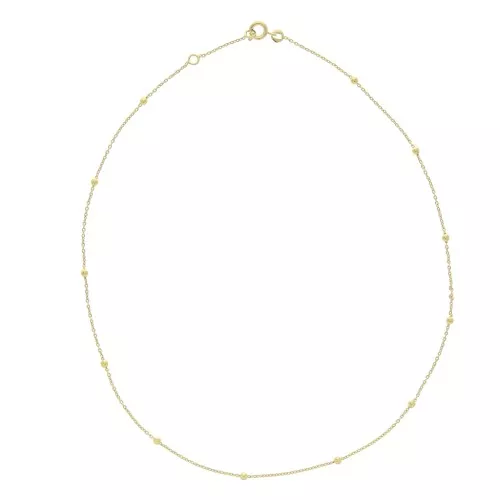 2.5mm Ball cable figaro (1x3) 42cm choker - Gold Plated 3 microns x1