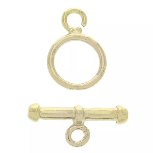 13mm Toggle clasp for bracelet or necklace - Gold Plated 3 microns x2