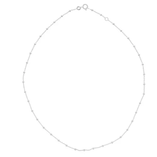 925 Sterling Silver 2.5mm Ball cable figaro (1x1) 42cm choker x1
