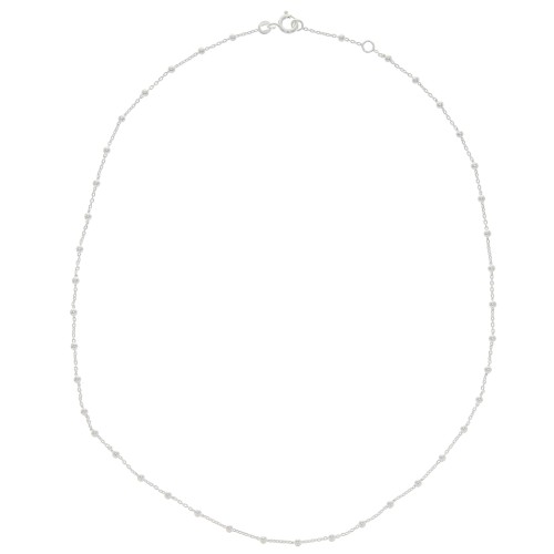 925 Sterling Silver 2.5mm Ball cable figaro (1x1) 45cm choker x1