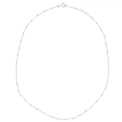 925 Sterling Silver 2.5mm Ball cable figaro (1x1) 45cm choker x1
