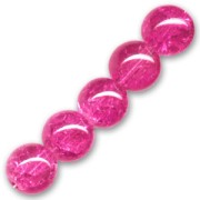 Cracked Beads 14mm Hot Pink x4|raw }}